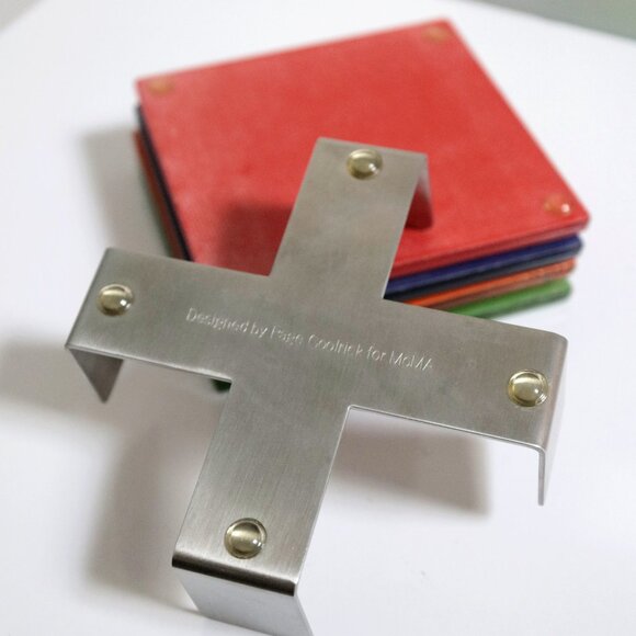 Page Goolrick for MoMA Glass Colorblock Coasters Set of 4 Modern Design - Picture 6 of 8